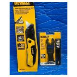 DEWALT Spring Assist Pocket Knife and Folding Utility Knife Set and a DEWALT Oscillating Tool Blade