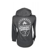This is a grey Yellowstone Dutton Ranch branded hoodie in size XL.