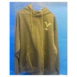 This is a grey Yellowstone Dutton Ranch branded hoodie in size XL.