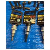 Huge Lot of scissor jack socket drill adapters and hex/ sockets