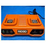 New - RIDGID 18V Dual Port Simultaneous Charger, model AC86095.