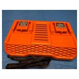 New - RIDGID 18V Dual Port Simultaneous Charger, model AC86095.