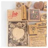 Valentine Rubber Stamp Collection - Hearts, Love & Quotes on Wood Blocks Valentine Rubber Stamp Collection - Hearts, Love & Quotes on Wood Blocks