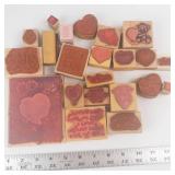 Valentine Rubber Stamp Collection - Hearts, Love & Quotes on Wood Blocks Valentine Rubber Stamp Collection - Hearts, Love & Quotes on Wood Blocks