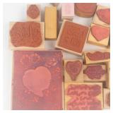 Valentine Rubber Stamp Collection - Hearts, Love & Quotes on Wood Blocks Valentine Rubber Stamp Collection - Hearts, Love & Quotes on Wood Blocks