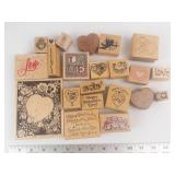 Valentine Rubber Stamp Collection - Hearts, Love & Quotes on Wood Blocks Valentine Rubber Stamp Collection - Hearts, Love & Quotes on Wood Blocks