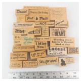 Wooden Rubber Stamp Set - Assorted Quote Blocks for Cards & Crafts Wooden Rubber Stamp Set - Assorted Quote Blocks for Cards & Crafts