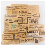 Wooden Rubber Stamp Set - Assorted Quote Blocks for Cards & Crafts Wooden Rubber Stamp Set - Assorted Quote Blocks for Cards & Crafts