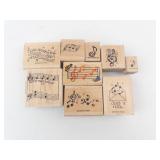 Stampin' Up! Music-Themed Wood Block Rubber Stamp Set - 9-Piece Vintage 1994 Stampin' Up! Music-Themed Wood Block Rubber Stamp Set - 9-Piece Vintage 1994