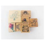 Assorted Wooden Rubber Stamps - Vintage Kid Motifs Assorted Wooden Rubber Stamps - Vintage Kid Motifs
