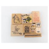 Bear-Themed Wooden Rubber Stamp Block Set - Assorted Teddy and Halloween Designs Bear-Themed Wooden Rubber Stamp Block Set - Assorted Teddy and Halloween Designs