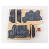 Vintage Rubber Stamp Set - Interior Scene Designs on Wood Blocks (Kitchen & Living Room) Vintage Rubber Stamp Set - Interior Scene Designs on Wood Blocks (Kitchen & Living Room)