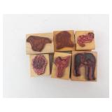 Wooden Rubber Stamp Blocks Set - Western Theme (Horse, Boots, Howdy) (Lot of 6) Wooden Rubber Stamp Blocks Set - Western Theme (Horse, Boots, Howdy) (Lot of 6)