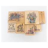 Stampin' Up! Wood-Mounted Rubber Stamp Set - Floral Bouquets & Home Motifs Stampin' Up! Wood-Mounted Rubber Stamp Set - Floral Bouquets & Home Motifs