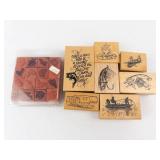 Fly Fishing Rubber Stamp Set - 16 Teeny Weeny Stamps - Personal Stamp Exchange Fly Fishing Rubber Stamp Set - 16 Teeny Weeny Stamps - Personal Stamp Exchange