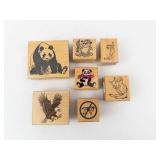 Rubber Stamps on Wood Blocks - Assorted Animal Designs (8-Pack) Rubber Stamps on Wood Blocks - Assorted Animal Designs (8-Pack)