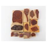 Botanical Rubber Stamp Blocks - Sunflower, Rose, Fern, Ivy on Wood Mounts Botanical Rubber Stamp Blocks - Sunflower, Rose, Fern, Ivy on Wood Mounts