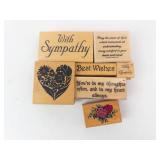 Stampin' Up! Rubber Stamp Set - With Sympathy, Best Wishes, Heart & Floral (Lot of 7) Stampin' Up! Rubber Stamp Set - With Sympathy, Best Wishes, Heart & Floral (Lot of 7)