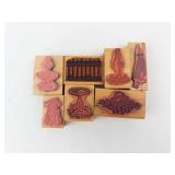 Garden Motifs Rubber Stamp Set - Wood Mounted Stamps (8 Pieces) Garden Motifs Rubber Stamp Set - Wood Mounted Stamps (8 Pieces)