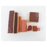 Assorted Rubber Stamp Set on Wood Blocks - Floral, Lace, Stars & Dots Assorted Rubber Stamp Set on Wood Blocks - Floral, Lace, Stars & Dots