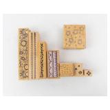 Assorted Rubber Stamp Set on Wood Blocks - Floral, Lace, Stars & Dots Assorted Rubber Stamp Set on Wood Blocks - Floral, Lace, Stars & Dots
