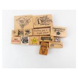 Wooden Rubber Stamp Set on Blocks - Graduation & Inspirational Quotes Wooden Rubber Stamp Set on Blocks - Graduation & Inspirational Quotes