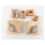 Nautical Rubber Stamp Set - Seaweed, Palm, Starfish, Anchor, Shell Motifs (Lot of 6) Nautical Rubber Stamp Set - Seaweed, Palm, Starfish, Anchor, Shell Motifs (Lot of 6)