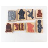 Vintage Rubber Stamp Lot - Cartoon Characters on Wood Blocks Vintage Rubber Stamp Lot - Cartoon Characters on Wood Blocks