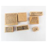Rubber Texture Stamp Set - Pattern Blocks (Lot of 7) Rubber Texture Stamp Set - Pattern Blocks (Lot of 7)
