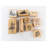 Vintage Wood Block Rubber Stamps - 9 Designs Vintage Wood Block Rubber Stamps - 9 Designs