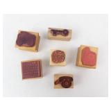 Rubber Stamp Set - 6 Assorted Wooden Blocks (Lot of 6) Rubber Stamp Set - 6 Assorted Wooden Blocks (Lot of 6)