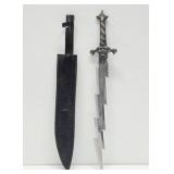 Very Cool Gothic Style "Lightning Bolt" Bladed Dagger or Short Sword - 23.5" Length