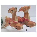 Old Vintage Santa Claus w/Reindeer Blowmold