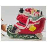 Old Vintage Santa Claus w/Reindeer Blowmold