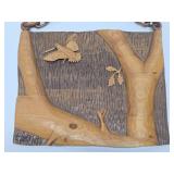 Very Cool Relief Carved Walnut Woodcarving by Marv Meyer