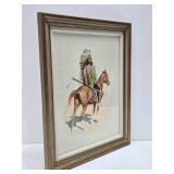 Nicely Framed Old Vintage Frederic Remington Print - "A Sioux Chief"