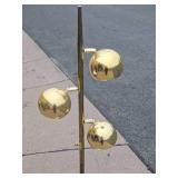 Working Vintage Mid Century Brass 3-Shade Orb Floor Lamp