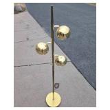 Working Vintage Mid Century Brass 3-Shade Orb Floor Lamp