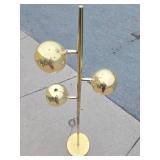 Working Vintage Mid Century Brass 3-Shade Orb Floor Lamp