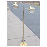 Working Vintage Mid Century Brass Dual Pierced Shade Floor Lamp