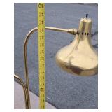 Working Vintage Mid Century Brass Dual Pierced Shade Floor Lamp