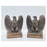 Vintage Brass Patriotic Eagle Bookend Set