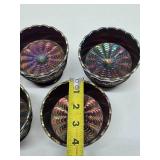 Nice Group of 5 Vintage Dugan Carnival Glass Pedestal Bowls