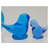 Vintage FM KONSTGLAS Blue Birds & Squirrel - Sweden