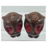 Large Mid Century Ceramic Owl Salt & Pepper Shakers