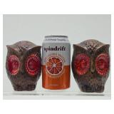 Large Mid Century Ceramic Owl Salt & Pepper Shakers