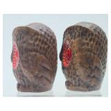 Large Mid Century Ceramic Owl Salt & Pepper Shakers