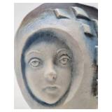 Very Cool Signed Vintage Nikos Dazelidis Ceramic Face Sculpture Vase