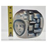 Very Cool Signed Vintage Nikos Dazelidis Ceramic Face Sculpture Vase