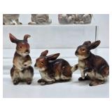 Collection of Vintage Ceramic & Glass Rabbit Figurines - Lefton etc